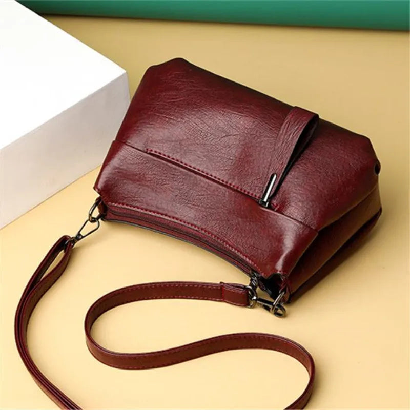 Elegant Women's Shoulder Bag with Unique Texture Design Stylish Soft  Leather Handbag with Zipper Pockets Everyday Crossbody Bag