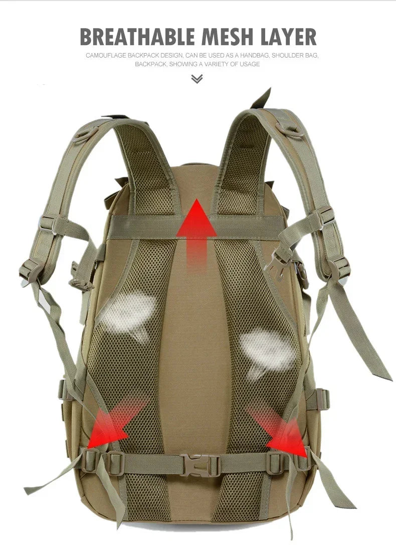 40L Camping Hiking Backpacks Tactical Backpack for Men/women Reflective Outdoor Climbing Rucksack Bag Survival Molle Travel Bags