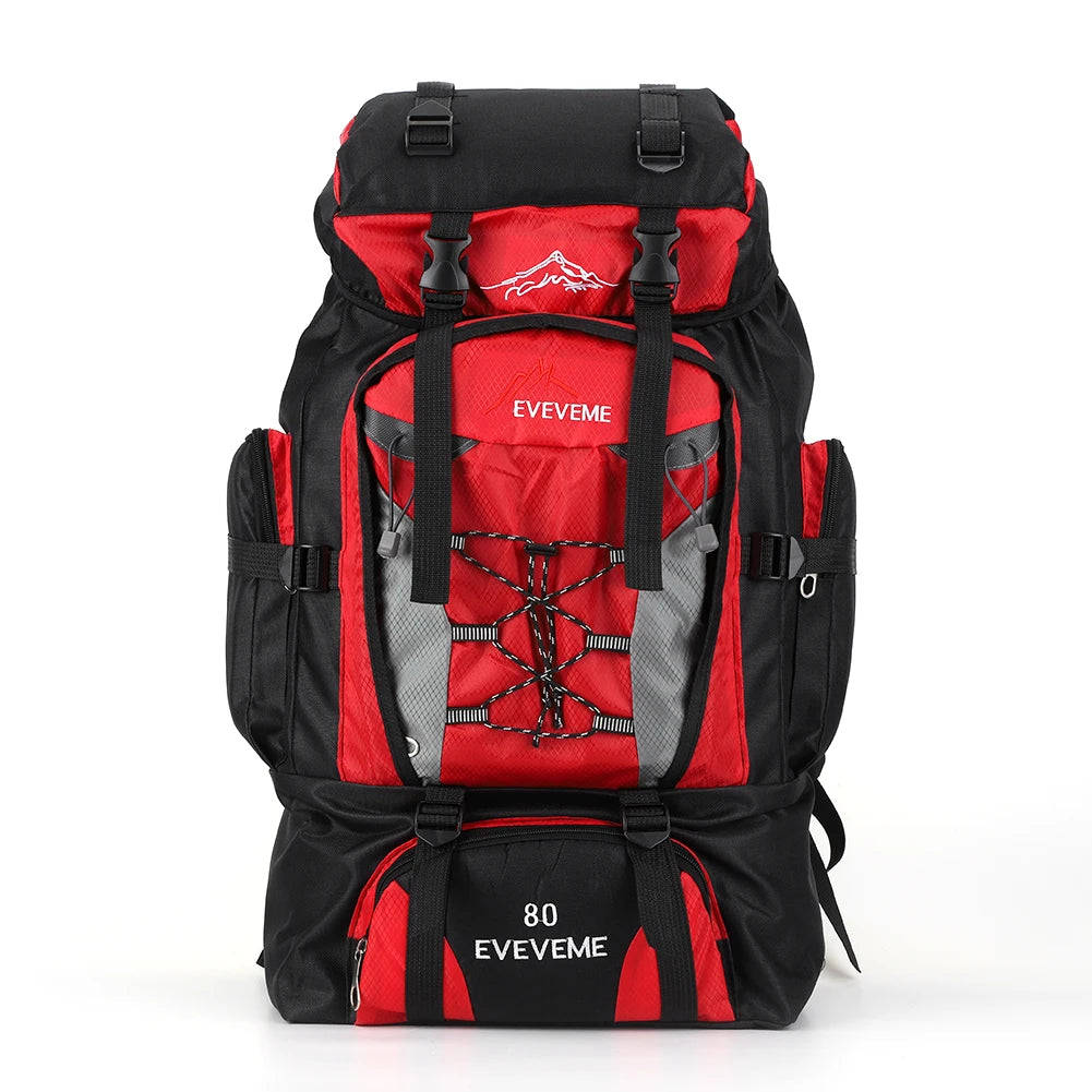 80L Climbing Backpack Large Capacity Fishing Backpack Adjustable Strap Mountain Climbing Rucksack for Outdoor Sports