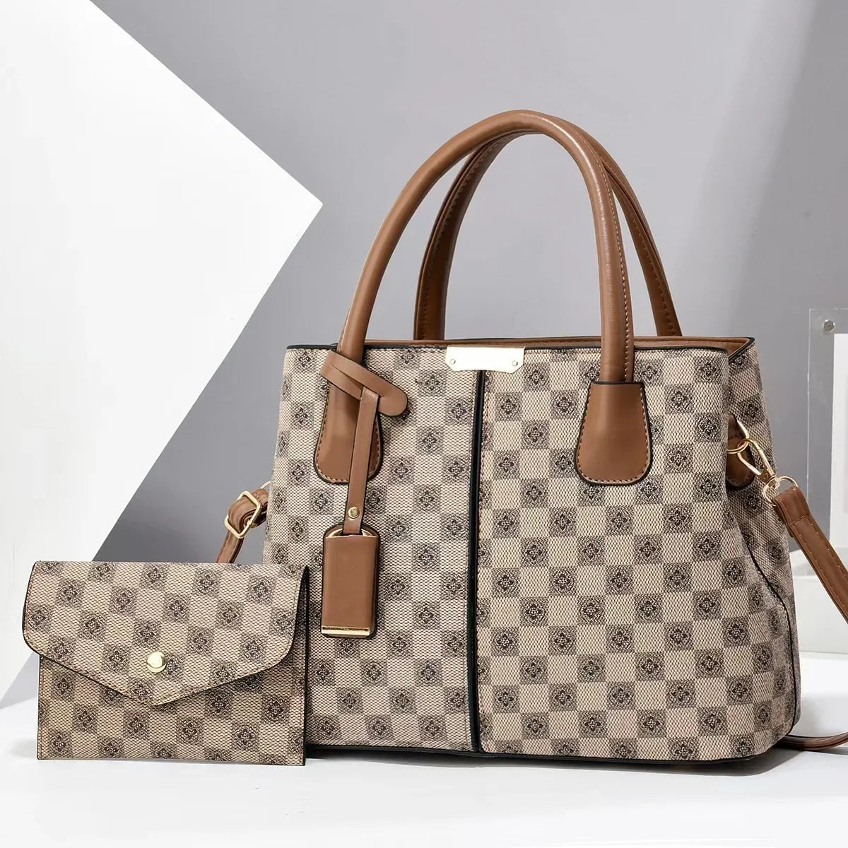 Stylish and simple mother and child bag, women's handbag, large-capacity shoulder crossbody two-piece set, women's bag
