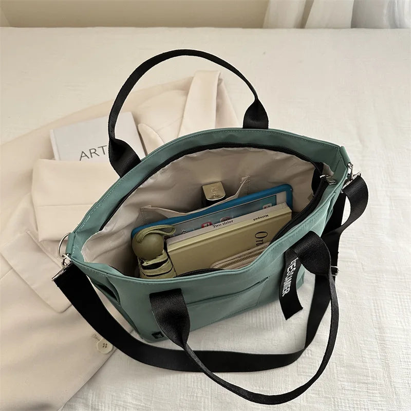 Nylon Handbag Women Campus Student Tote School Bag, Teen Girls Handbags Messenger Bag, Oxford Waterproof Shoulder Crossbody Bags