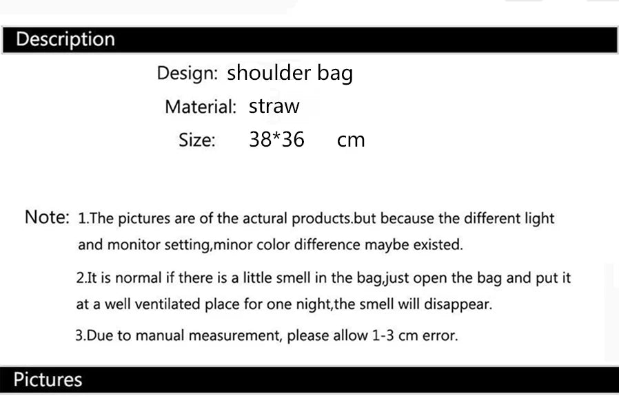 Big Capacity Straw Beach Bag Vintage Handmade Woven Shoulder Bag Raffia Rattan Handbag Bohemian Summer Vacation Crossbody Bags