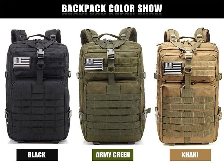 50L Man Tactical Backpacks Survival Traveling Bags Hking Outdoor 3P Assault Pack EDC Molle Pack For Trekking Hunting Bag