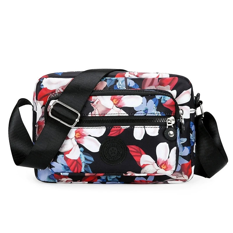 Lightweight Nylon Chic Crossbody Bag for Women - Adjustable Strap, Zip Closure, Tassel Accent, Solid Color