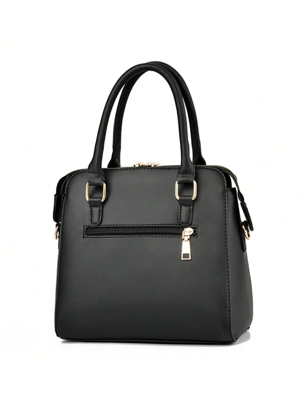 Floral detail shoulder bag, fashionable zipper work large capacity handbag, casual crossbody bag