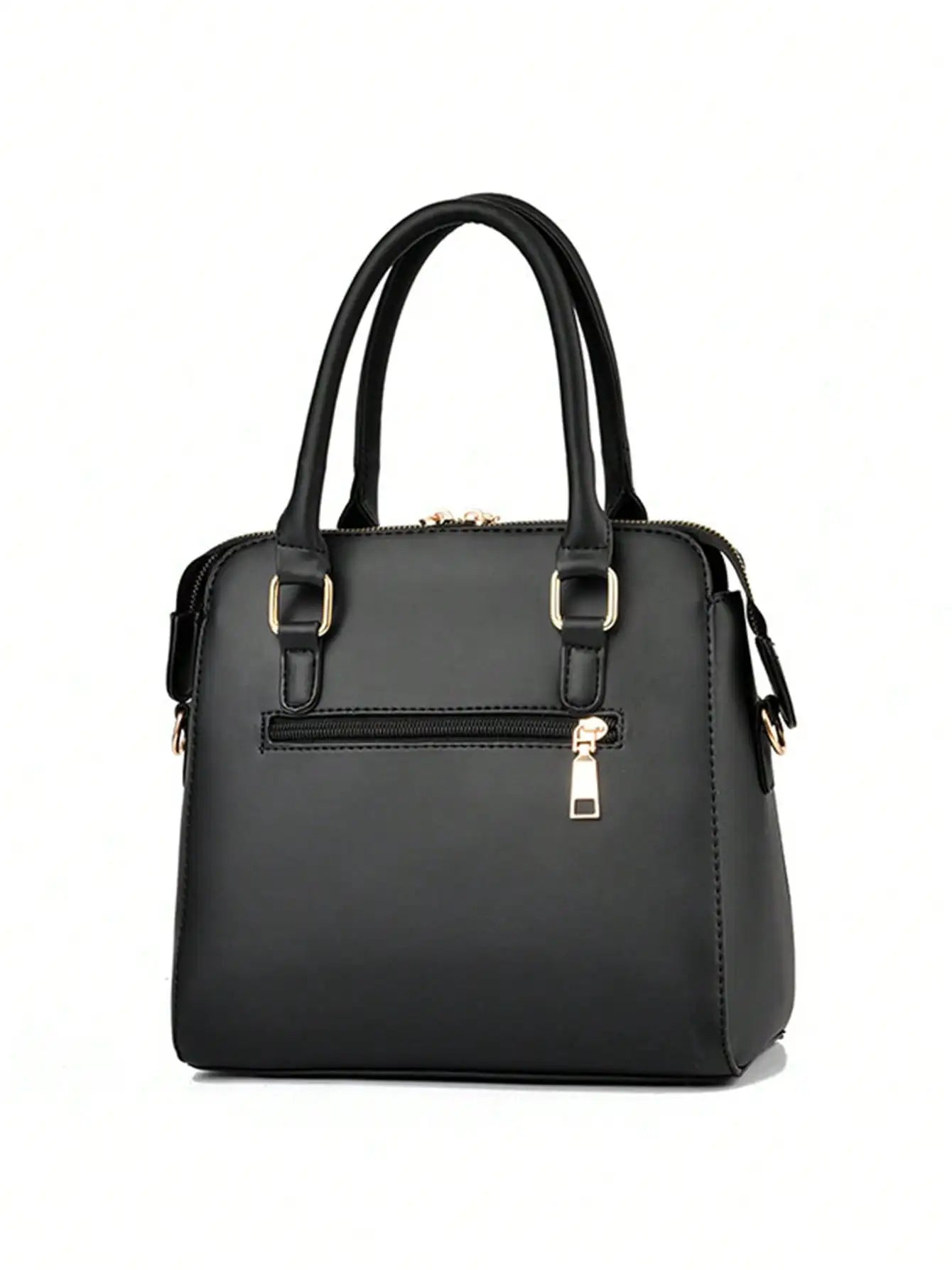 Floral detail shoulder bag, fashionable zipper work large capacity handbag, casual crossbody bag