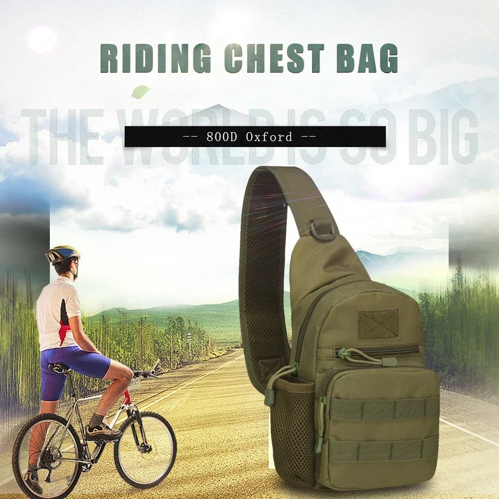 Small Outdoor Tactical Camouflage Kettle Chest Bag Men's Hiking Backpack Nylon Hunting Fishing Camo Hiking Shoulder Bag