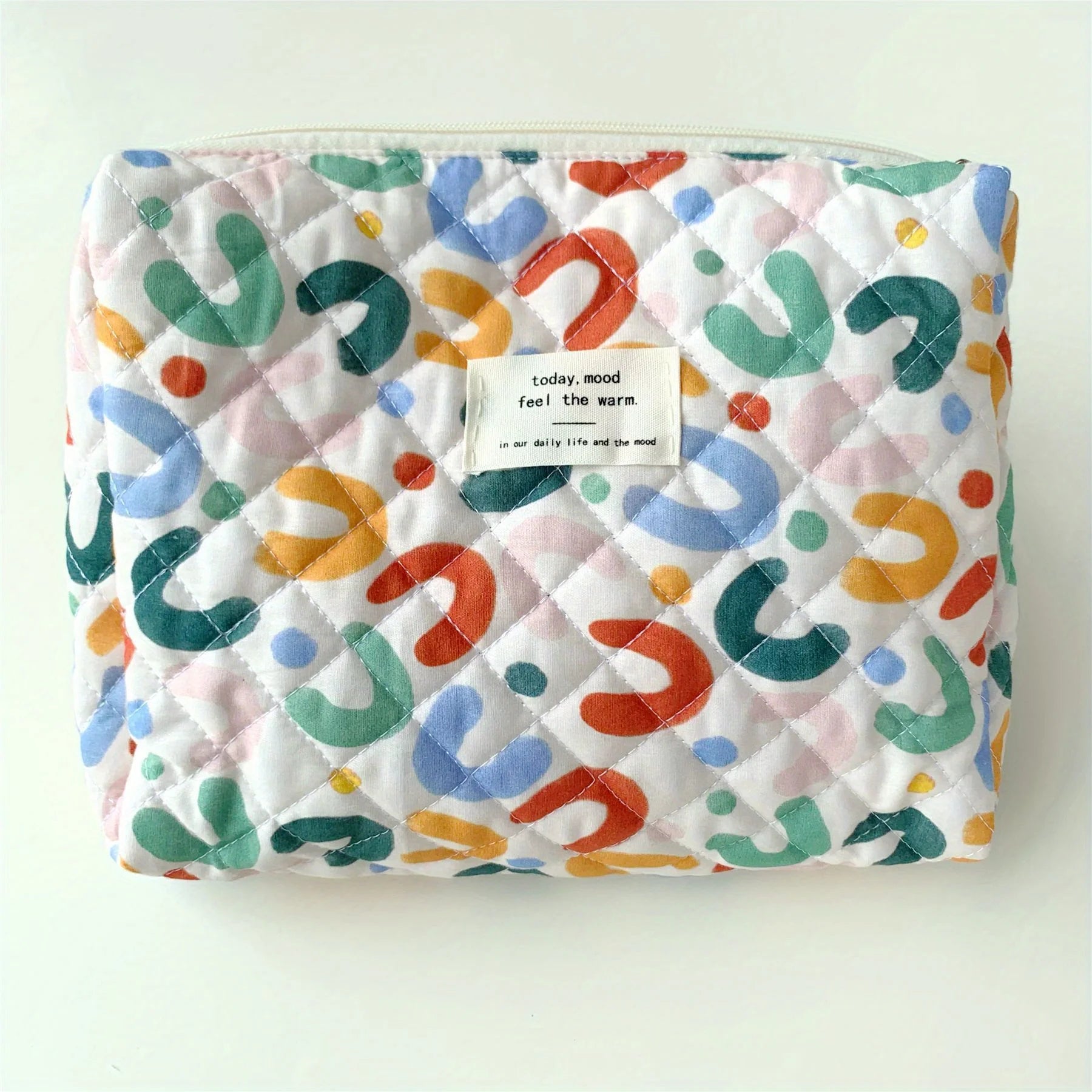 Colorful Aesthetic Pattern Clutch Storage Pouch, Zipper Lightweight Makeup Bag, Versatile Cosmetic Bag