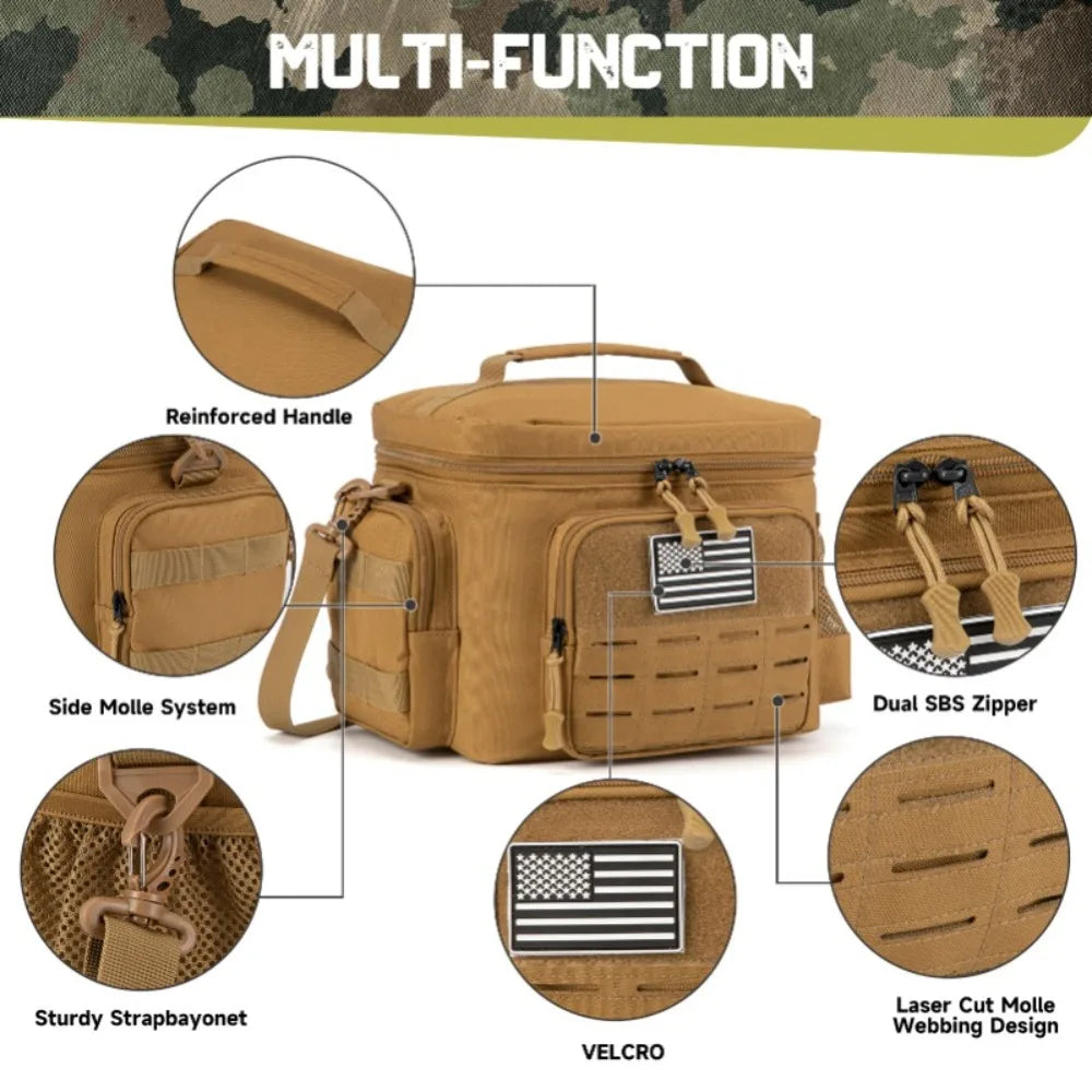Tactical Thermal Cooler Bag picnic basket picnic cooler box camping lunch bag Outdoor Heavy Duty Lunch Box cooler insulated bags