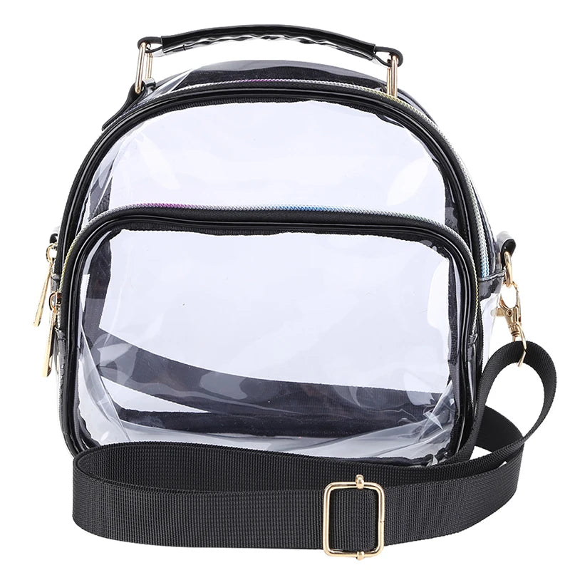 Transparent PVC Ladies Small Handbags Stadium Approved Women Clear Bag Fashion Waterproof Casual Simple Crossbody Shoulder Bags