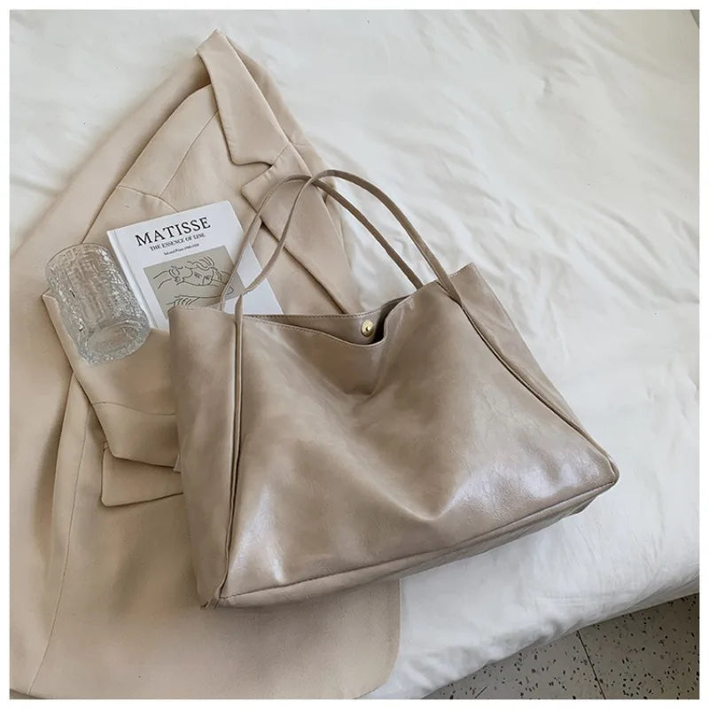 Retro PU Women's Handbag, Large Capacity Handbags Shoulder Bag, Street Leisure Shopping Tote Bag Bags, Suitable for Daily Use