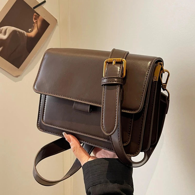 Sewing Thread Women's Shoulder Bags Pu Hasp Ladies Crossbody Bags on Sale 2024 High Quality Free Shipping Bolsas Femininas