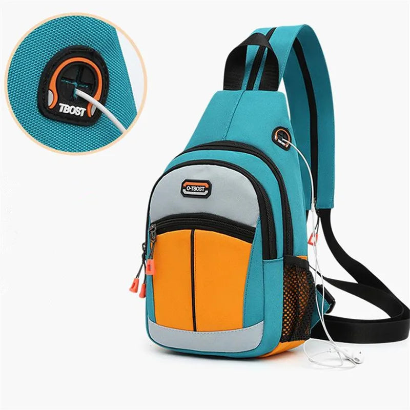 Women Nylon Sling Bag - Adjustable Strap, Multi-Pocket Crossbody Chest Pack for Men Travel & Sports for Daily Commute