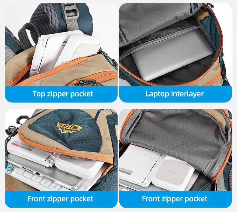 Climbing Camping Backpack Sports Travel Duffel Bag for Men Women with Shoes Outdoor Hikking Cycling Rucksack Luggage Storage Bag