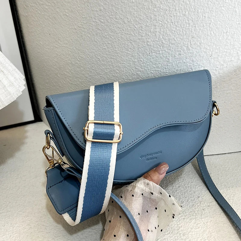 Vintage Saddle Crossbody Bag PU Leather Women's Luxury Design Small Handbag and Purse Ladies Travel Shoulder Messenger Bag Purse