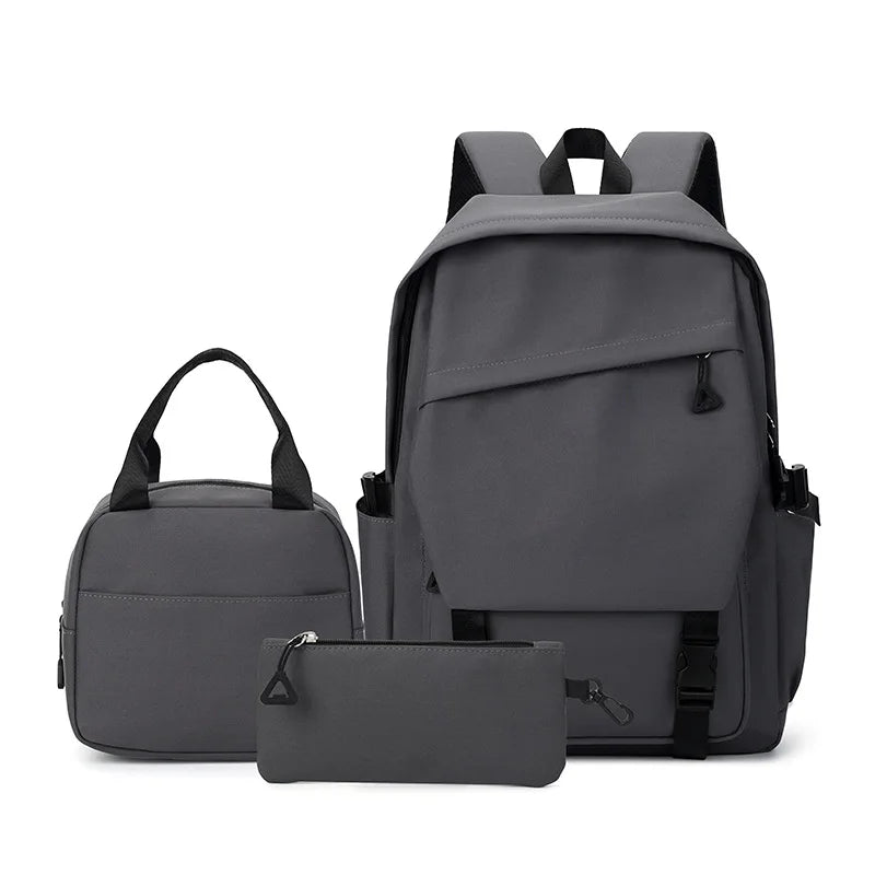 3pcs/set Campus Student Backpack, Boys Girls School Bags for Teen Men Women Tote Bag Clutch Pocket, Nylon Backpacks Travel Bag