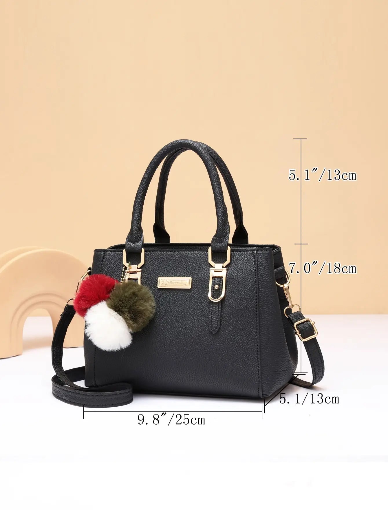 PU Leather Ladies HandBags Women Vintage Purse Plush Tassel Messenger Bags Tote Boston Shoulder Crossbody Bag