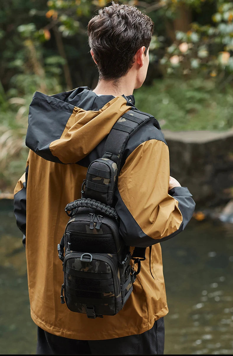 Camping Chest Bag Tactical Backpack for Men Sports Shoulder Outdoor Hiking Climbing Cycling Fishing MOLLE Sling EDC Fanny Pack