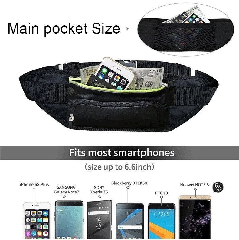 Sport Trail Running Belt Waist Bag Hydration Jogging Pouch Water Bottle Fanny Pack Men Women Gym Fitness Cycling Money Belt Bags