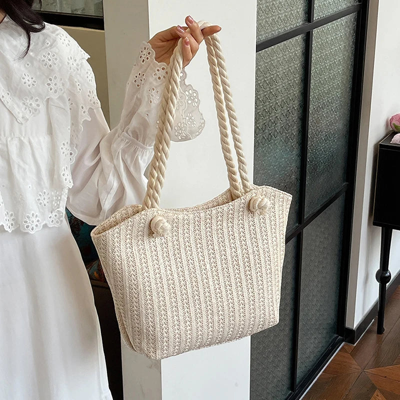 Personalized Leisure Commuter Tote Bag Summer New Fashion Simple Shoulder Bag Trend Large Capacity Handbag