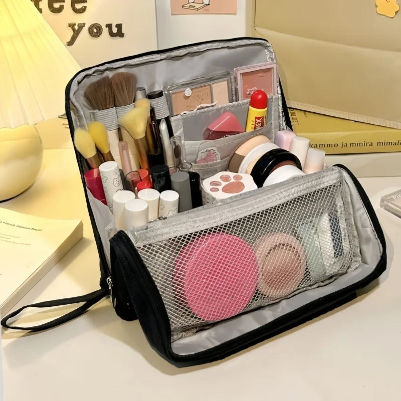Large Capacity Travel Cosmetic Bag Multifunction Stand Upright Makeup Bag Women Toiletries Organizer Female Storage Make Up Case