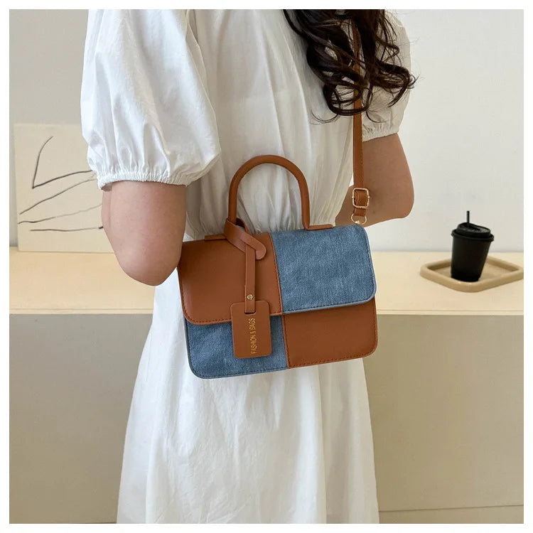 Fashionable PU Leather Handbag Women for Commuting, Stylish Single Color Blocking Handbags Shoulder Bag, Daily Outfit Tote Bag