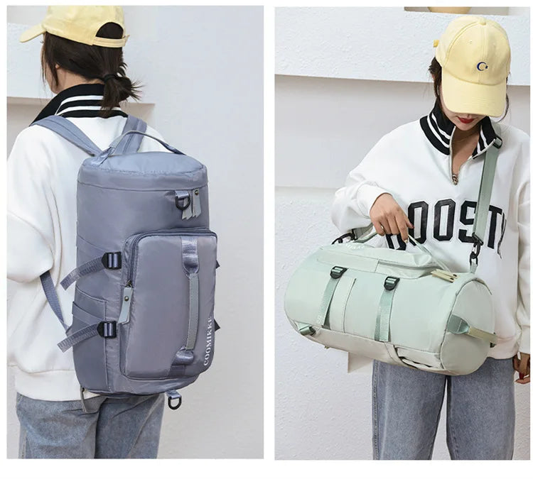 New fitness sport crossbody bag unisex backpack business trip large capacity short travel bag dry and wet separation luggage bag