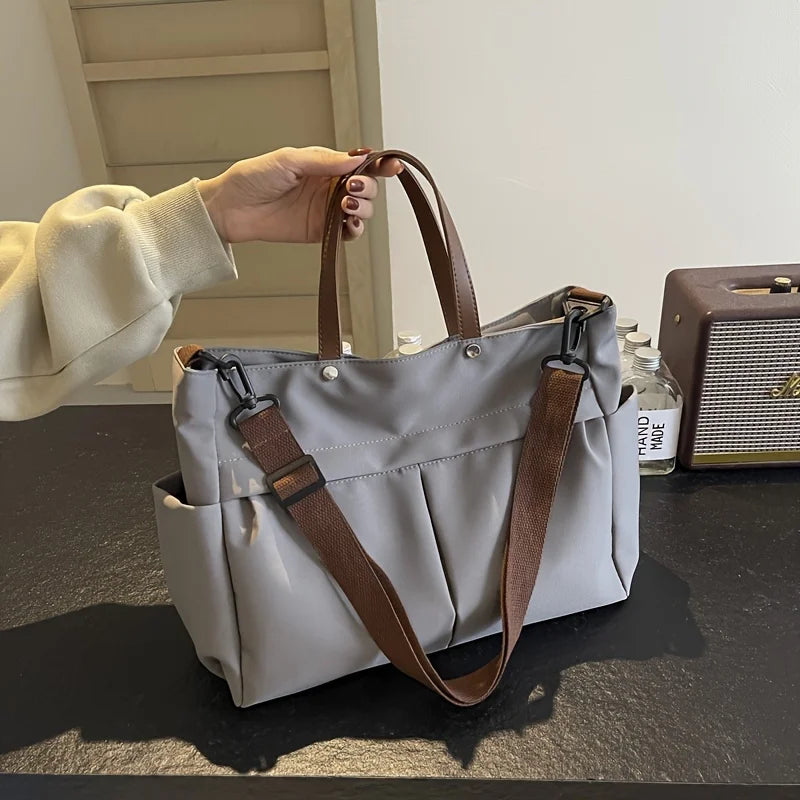 Spacious Nylon Tote Bag for Women Stylish Shoulder Crossbody Bag, Perfect for Casual Outings, Travel, Business, Fitness Shopping