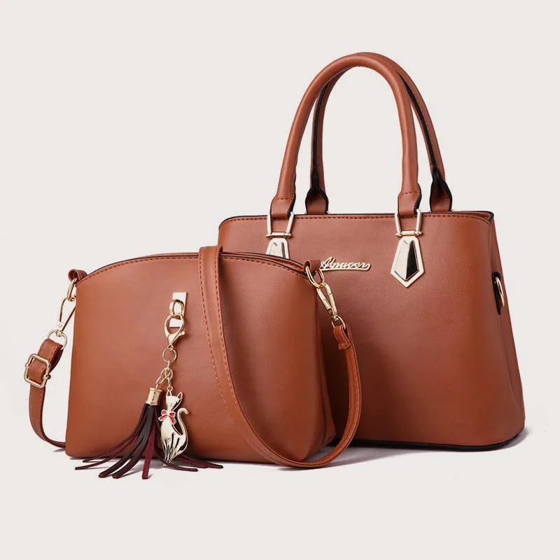 2pc/set Women Fashion Casual Totes, Luxury Handbags ,Designer Shoulder Bags, Crossbody Composite Bag Bolsos