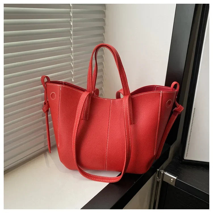Stylish Casual Tote Bag, Large Capacity PU Leather Handbag Women Wing Bag, Fashionable Woman Bags, Commuting Armpit Shoulder Bag