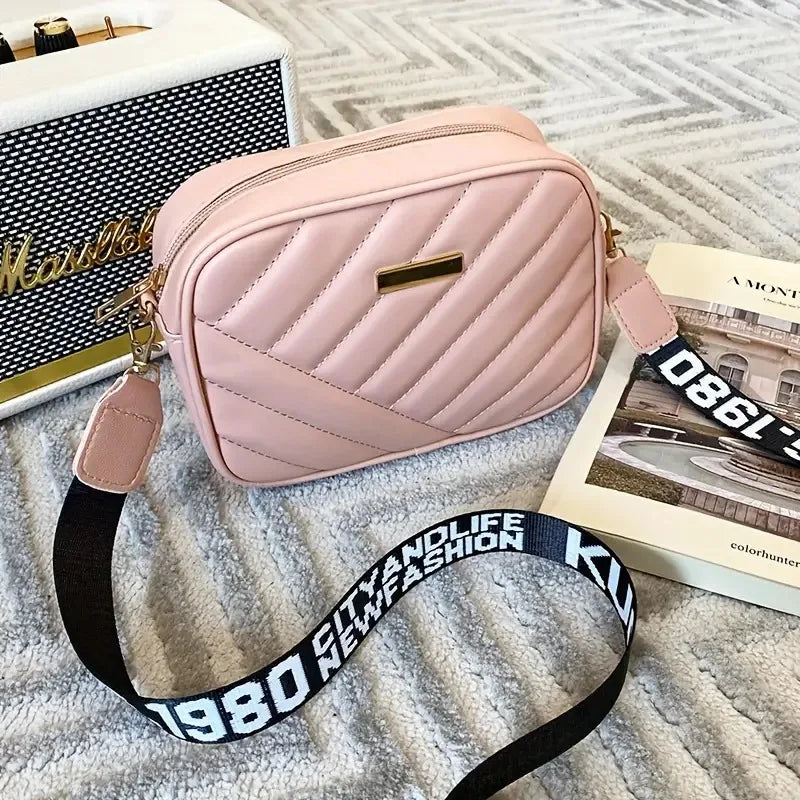 PU Camera Bag, Solid Color Ladies Bag, New Diamond Pattern Crossbody Bag for Women, Single Shoulder Mobile Phone Bag for Storage