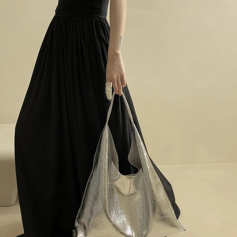 New Women Soft PU Leather Handbag Luxury Design Underarm Hobo Shoulder Bag Clutch Casual Large Capacity Dumpling Pouch