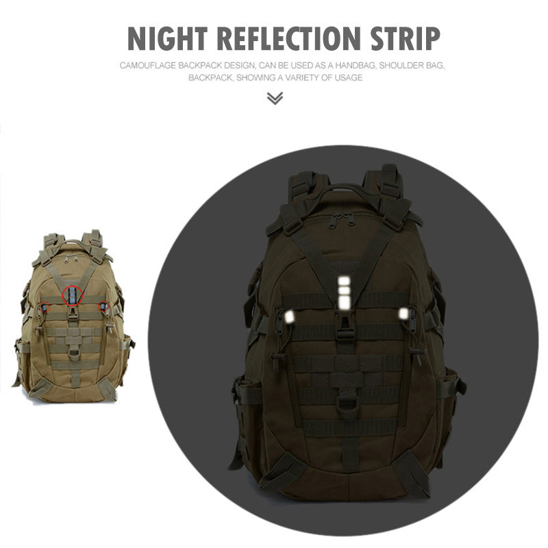 40L Tactical Backpack for Men Camping Hiking Backpacks Reflective Outdoor Travel Bags Survival Molle Climbing Rucksack Bag