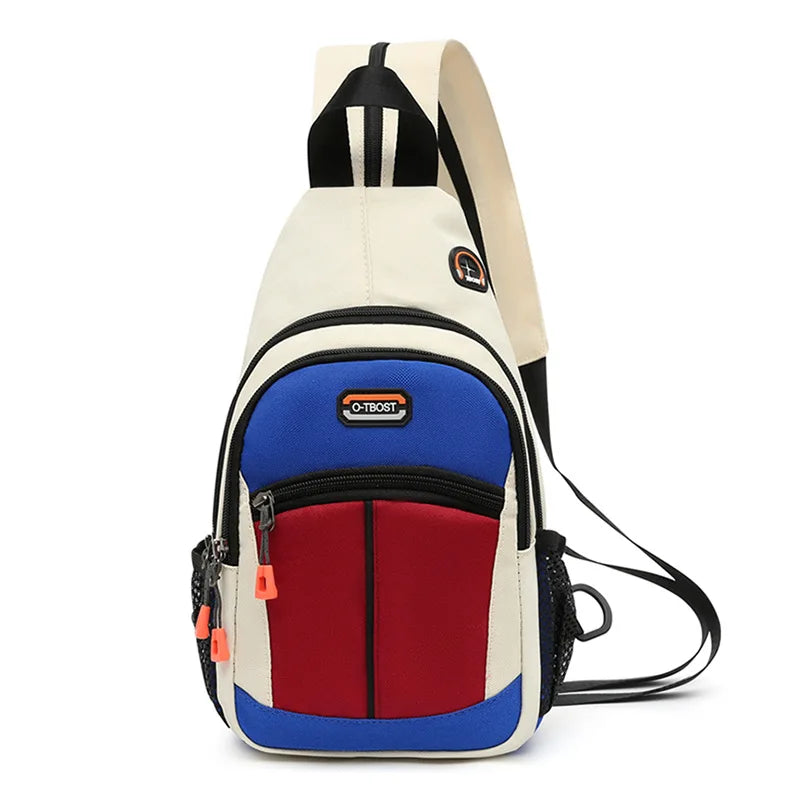 Women Nylon Sling Bag - Adjustable Strap, Multi-Pocket Crossbody Chest Pack for Men Travel & Sports for Daily Commute