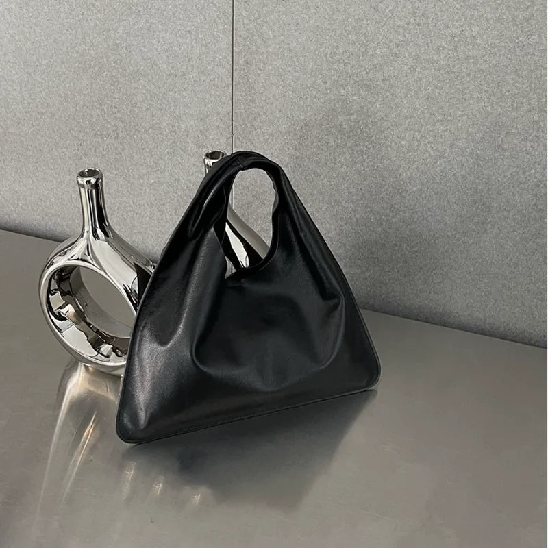 Simple Design Small Bindle Trendy Bag PU Leather Handbag for Women Casual Winter Shoulder Bags