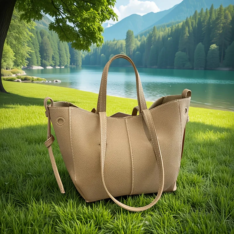 Stylish Casual Tote Bag, Large Capacity PU Leather Handbag Women Wing Bag, Fashionable Woman Bags, Commuting Armpit Shoulder Bag