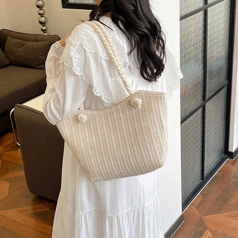 Personalized Leisure Commuter Tote Bag Summer New Fashion Simple Shoulder Bag Trend Large Capacity Handbag