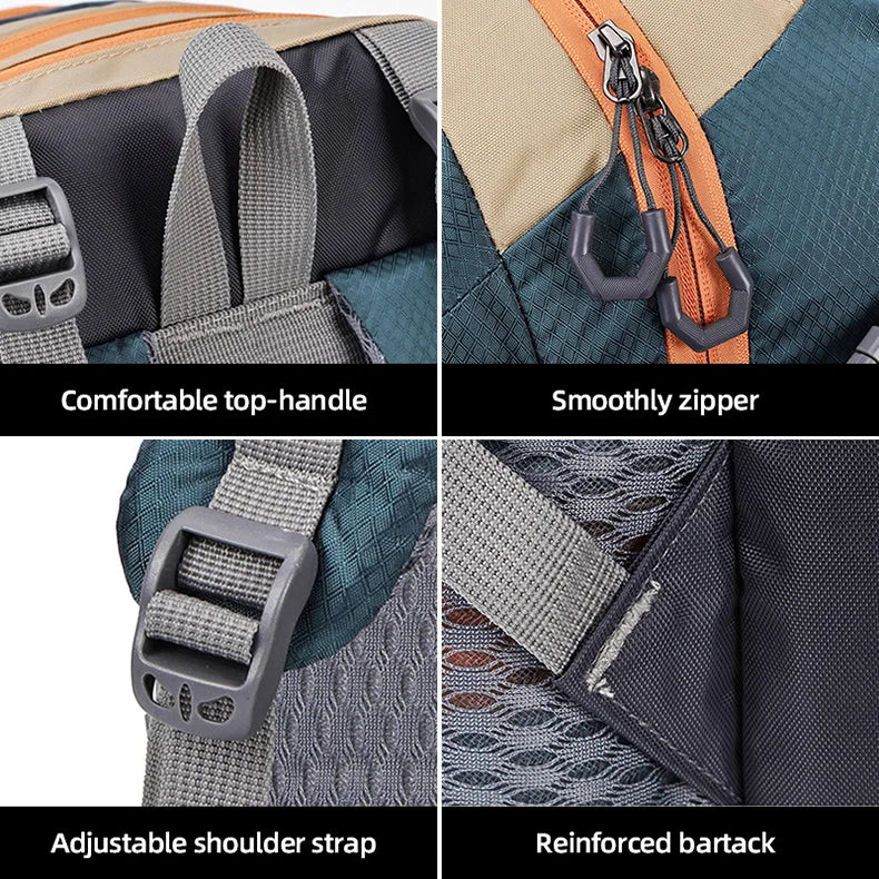 Climbing Camping Backpack Sports Travel Duffel Bag for Men Women with Shoes Outdoor Hikking Cycling Rucksack Luggage Storage Bag