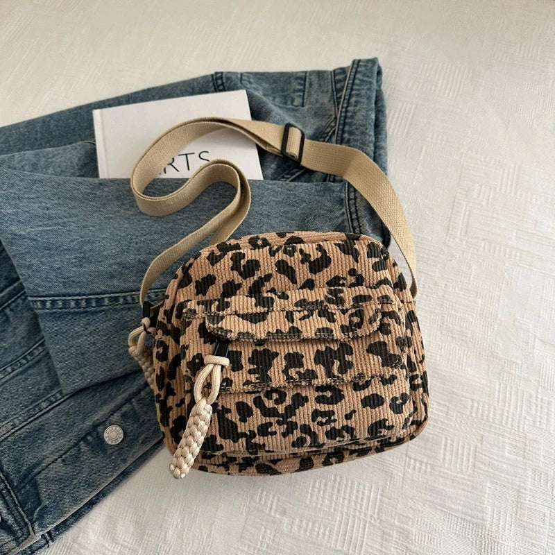 Women's Casual Mini Crossbody Bag, Corduroy Design Phone Bag, Adjustable Strap, Zipper Closure, Single Shoulder Purse