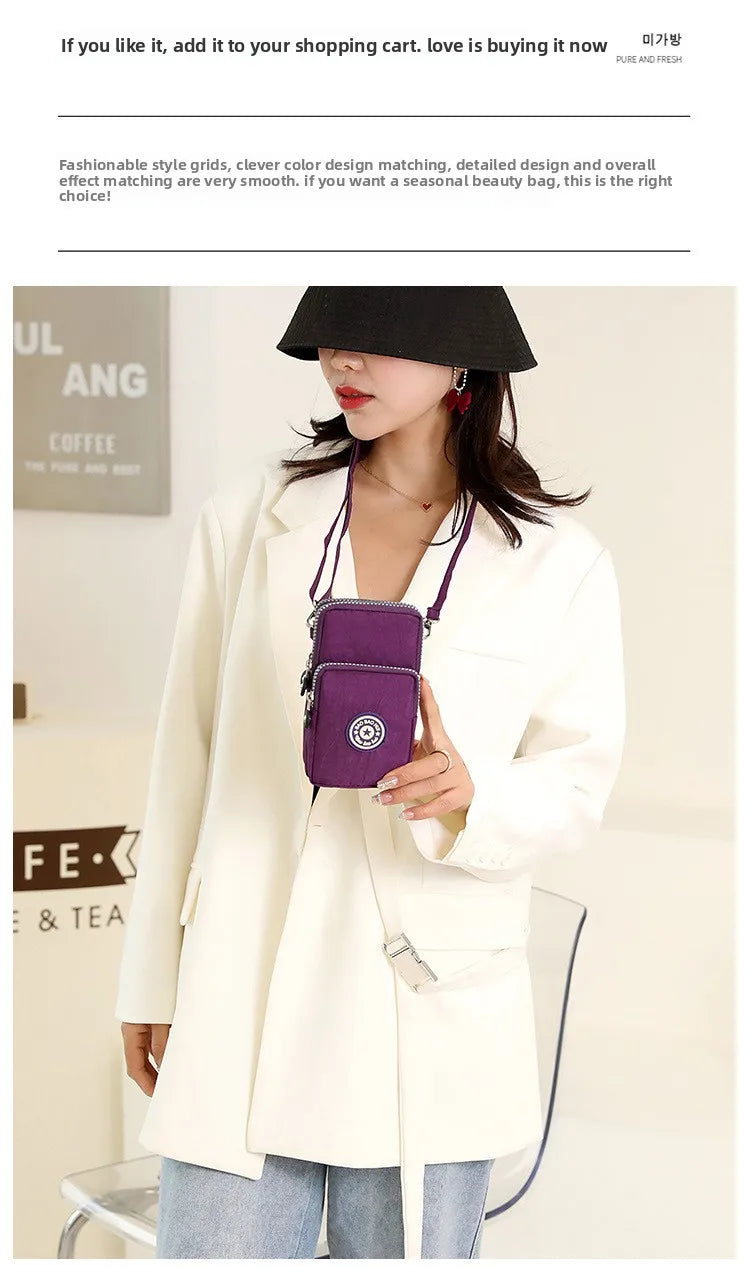 Sports Arm Bag, Women Mobile Phone Bag Running Messenger Purse Wallet, Women's Shoulder Cross Body Bags Multi Layer Zipper Pouch