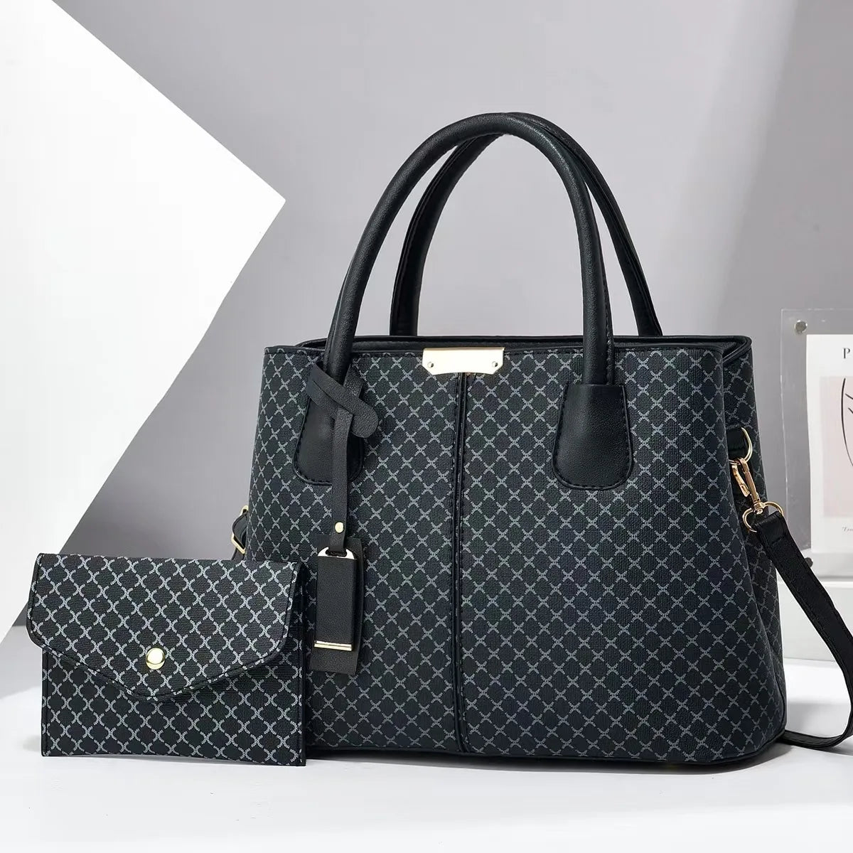 Stylish and simple mother and child bag, women's handbag, large-capacity shoulder crossbody two-piece set, women's bag