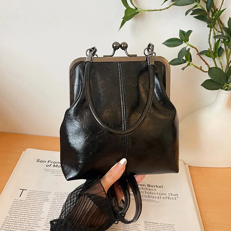 New Fashion Vintage Soft Leather Cosmetic Bag Purse Women's Handbag Crossbody Shoulder Bags Evening Party Totes Makeup Wallet