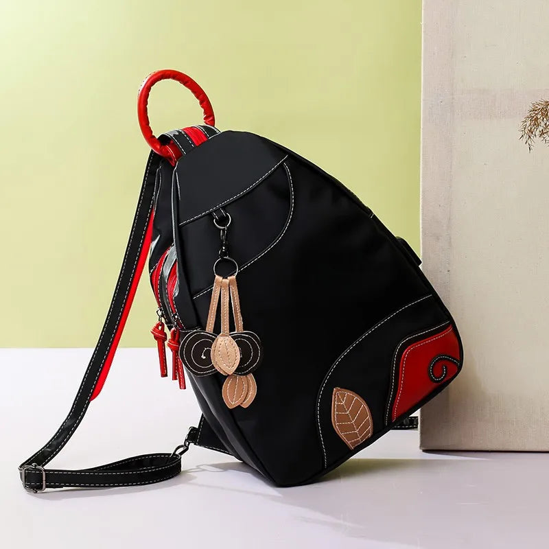 Fashion Women Backpack Waterproof Nylon Shoulder Bag Leisure Travel Luggage Bag Outdoor Crossbody Bag Student School Bag