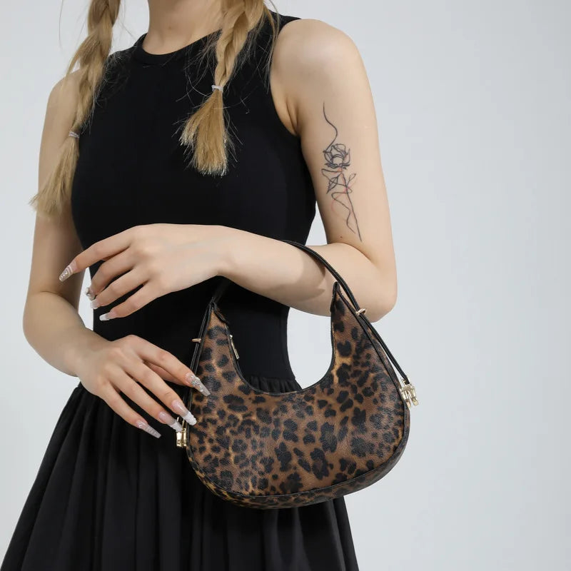 Cow Prints Underarm Shoulder Bags For Women French Style Small Crossbody Phone Bag Luxury Designer Versatile Handbags