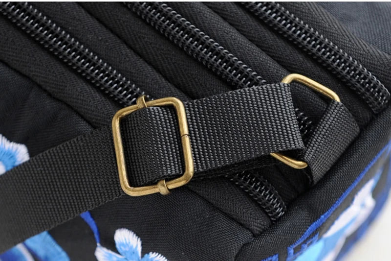 Women's Embroidered Flowers Canvas Shoulder Crossbody Bag Ladies Luxury Large Capacity Handbags and Purse Female Casual Totes
