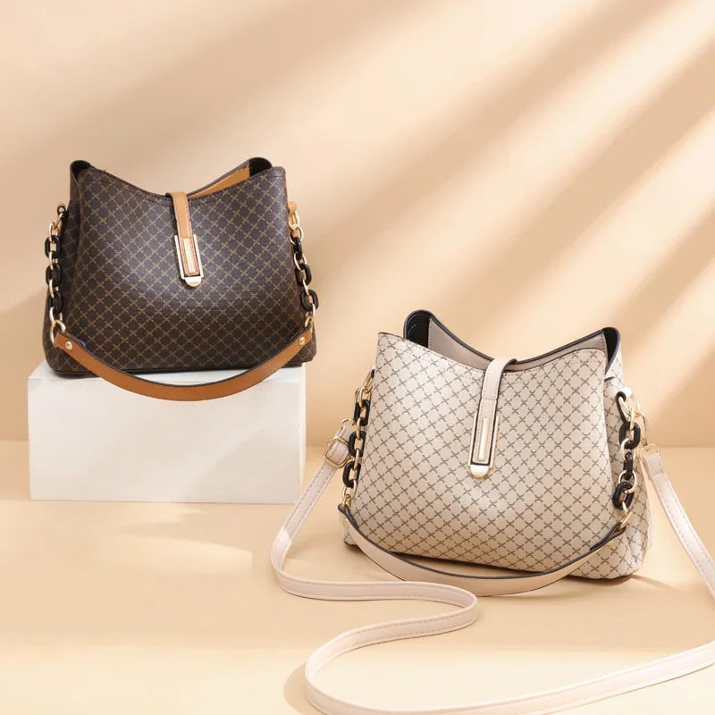 Fashion Women Bucket Crossbody Bag Vintage Tassel Designer Messenger Bag High Quality PU Leather Shoulder Bag Simple Handbag
