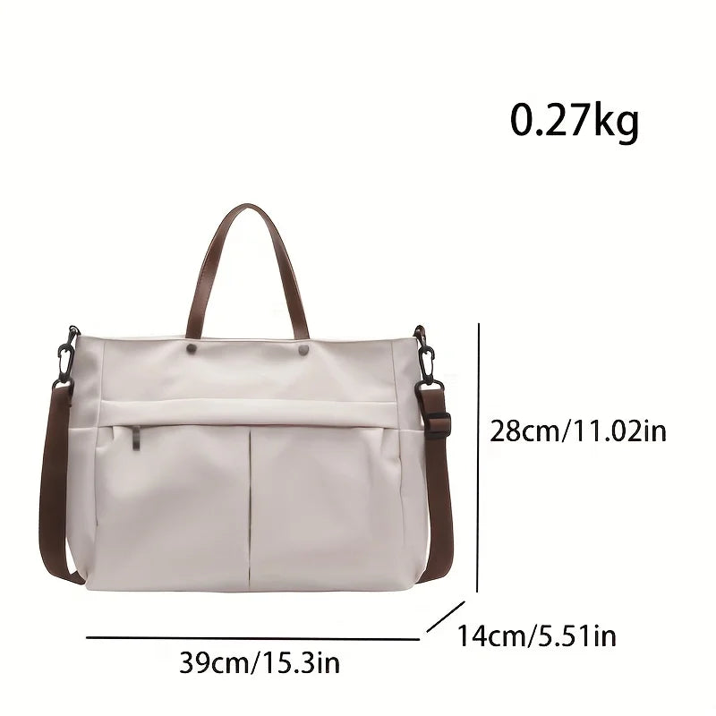 Spacious Nylon Tote Bag for Women Stylish Shoulder Crossbody Bag, Perfect for Casual Outings, Travel, Business, Fitness Shopping