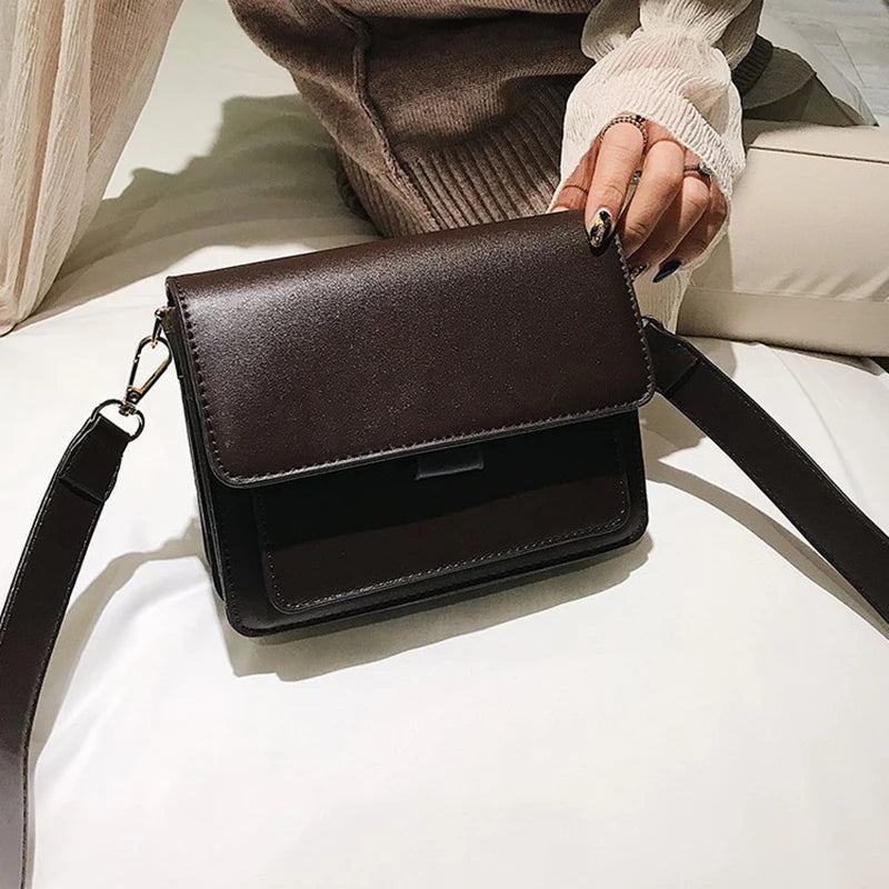 Sewing Thread Women's Shoulder Bags Pu Hasp Ladies Crossbody Bags on Sale 2024 High Quality Free Shipping Bolsas Femininas