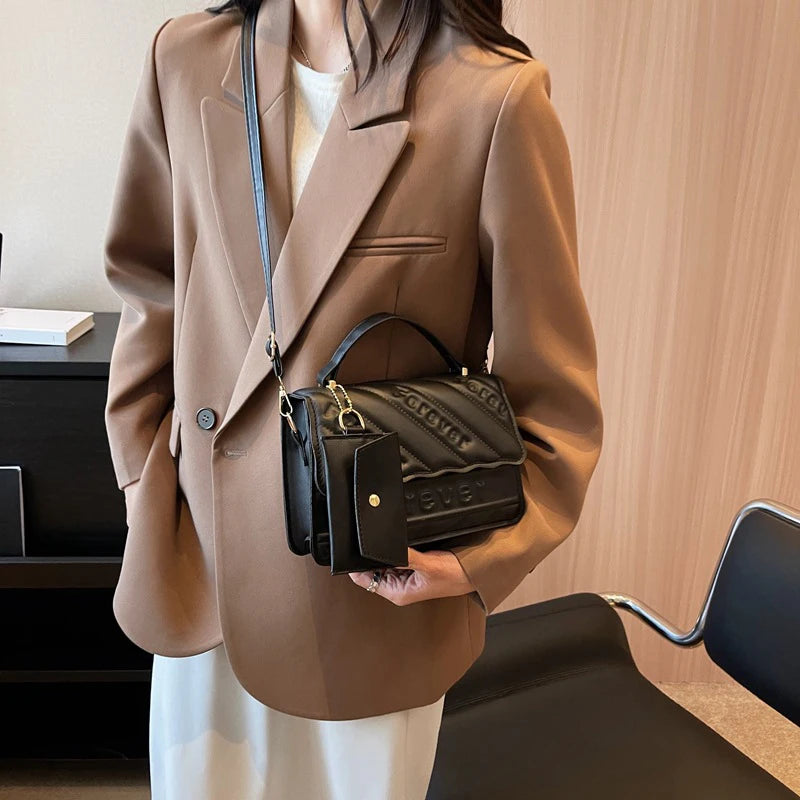 Brand Designer Small Crossbody Bags New Fashion Shoulder Bag Quilted PU Leather Ladies Square Handbags