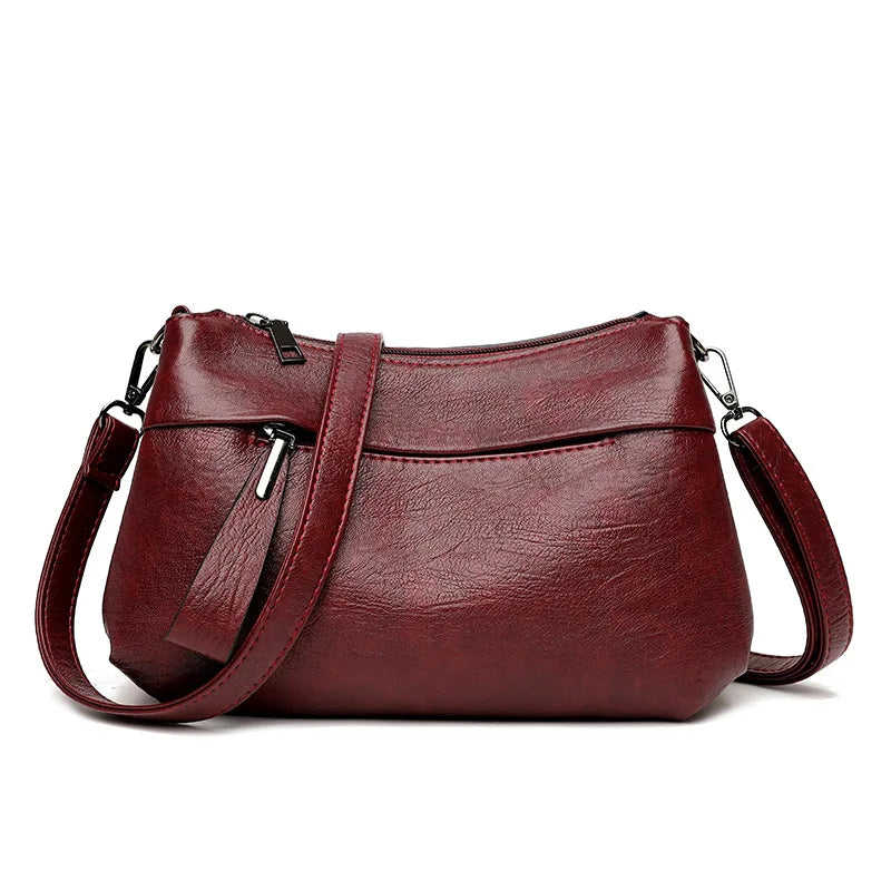Elegant Women's Shoulder Bag with Unique Texture Design Stylish Soft  Leather Handbag with Zipper Pockets Everyday Crossbody Bag